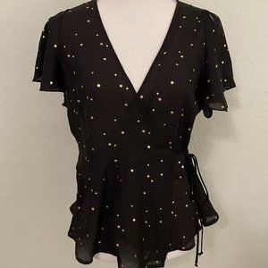 GB Star Print Wrap Top